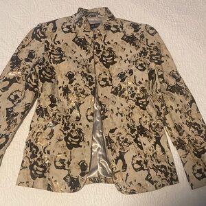 Pamela McCoy Beige and Black Patterned Blazer